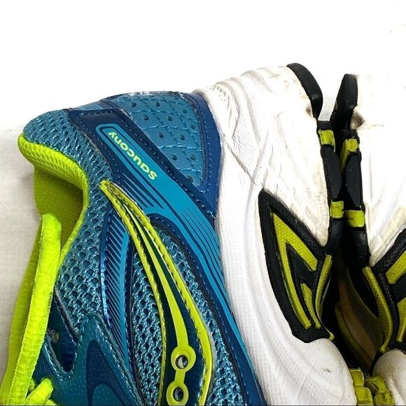 Saucony Oasis 2 grid turquoise and neon yellow running shoes size 7.5 - Picture 15 of 16